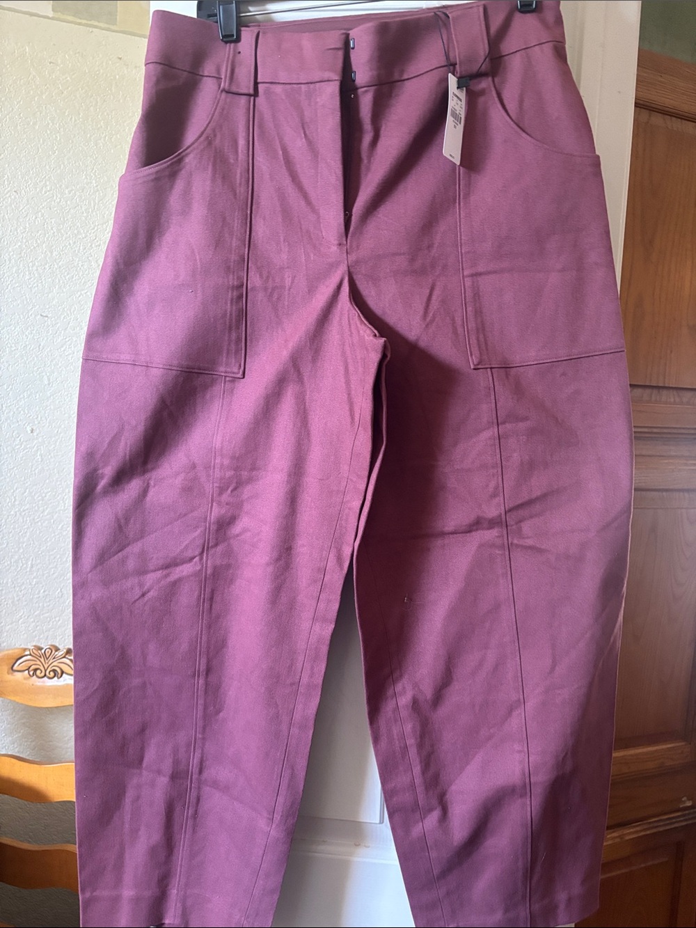 Express Women's Straight-Leg Pants in Plum
